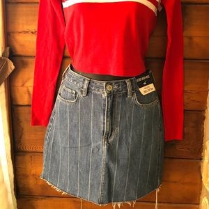 Nwt Hollister High Waisted Denim jean skirt Sz 1